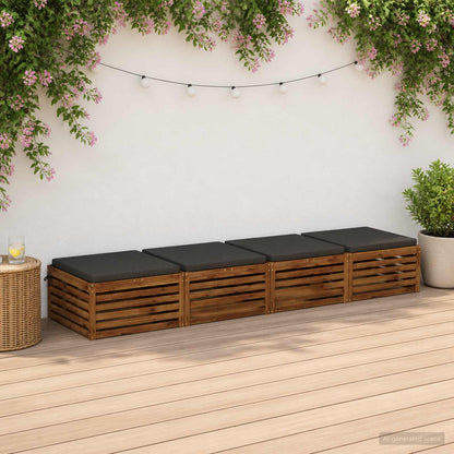 Seat Cushions SOEST 100% Polyester Anthracite 4 pcs Height 5 cm Width 60 cm Anthracite (melange)