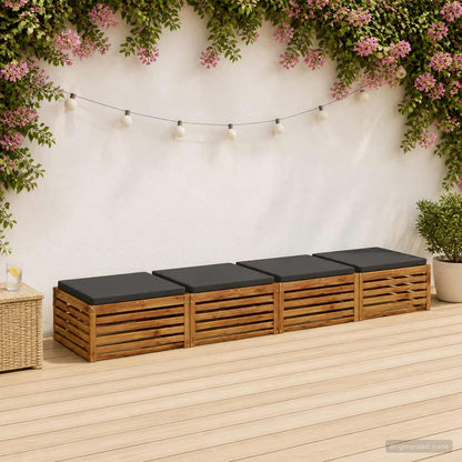 Seat Cushions SOEST 100% Polyester Anthracite 4 pcs Height 5 cm Width 80 cm Anthracite (polyester)