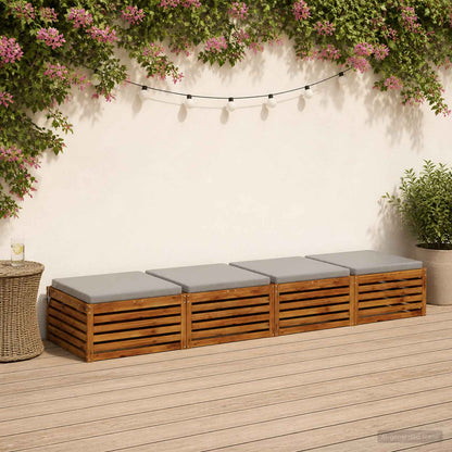 Seat Cushions SOEST 100% Polyester Anthracite 4 pcs Height 5 cm Width 60 cm Grey (polyester)
