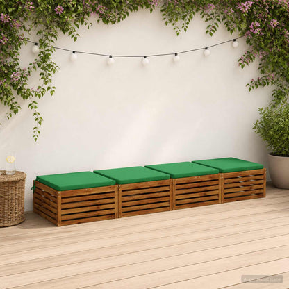 Seat Cushions SOEST 100% Polyester Anthracite 4 pcs Height 5 cm Width 80 cm Green (polyester)