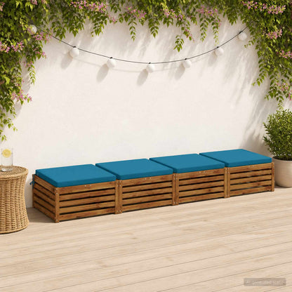 Seat Cushions SOEST 100% Polyester Anthracite 4 pcs Height 5 cm Width 60 cm Light Blue (polyester)