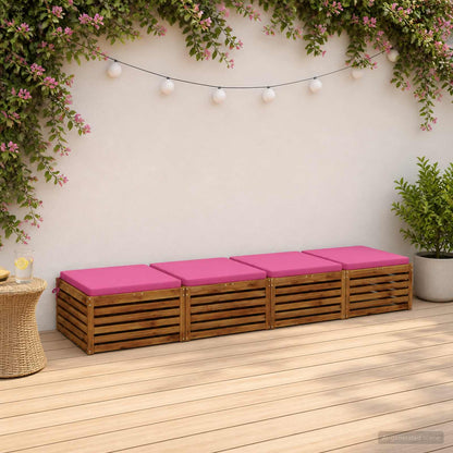 Seat Cushions SOEST 100% Polyester Anthracite 4 pcs Height 5 cm Width 60 cm Pink (polyester)
