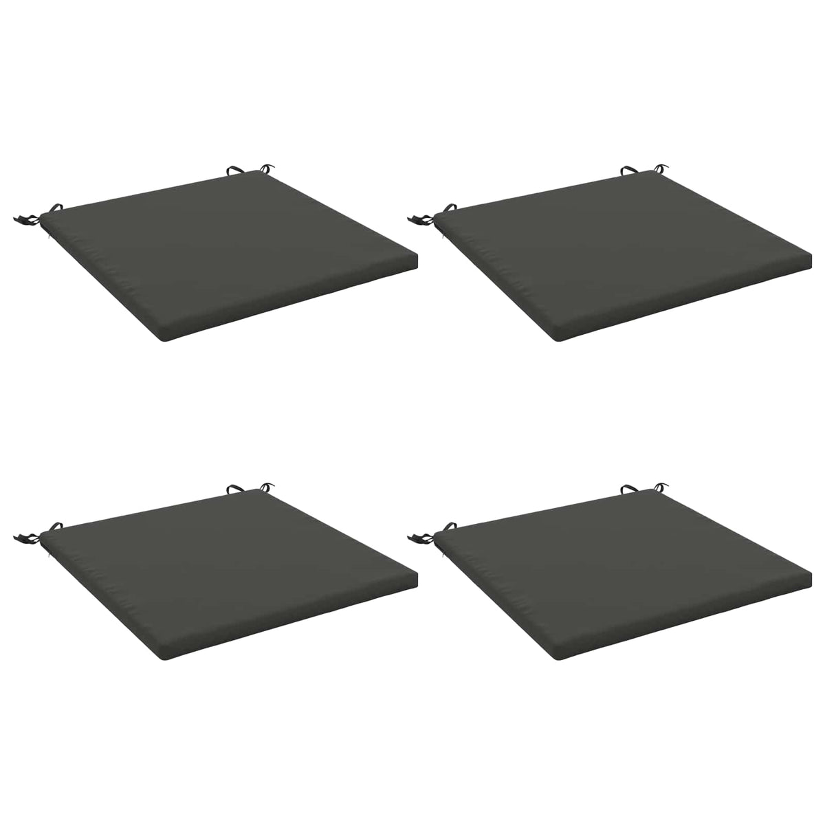 Seat Cushions SOEST 100% Polyester Anthracite 4 pcs Height 3 cm Width 80 cm Anthracite (polyester)