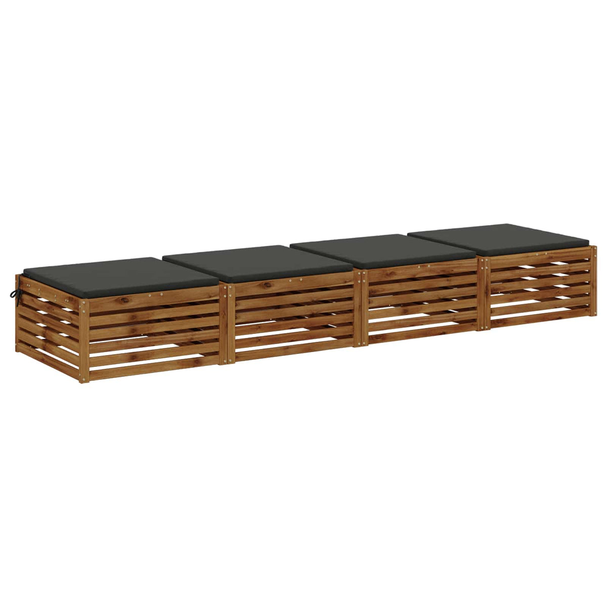 Seat Cushions SOEST 100% Polyester Anthracite 4 pcs Height 3 cm Width 80 cm Anthracite (polyester)