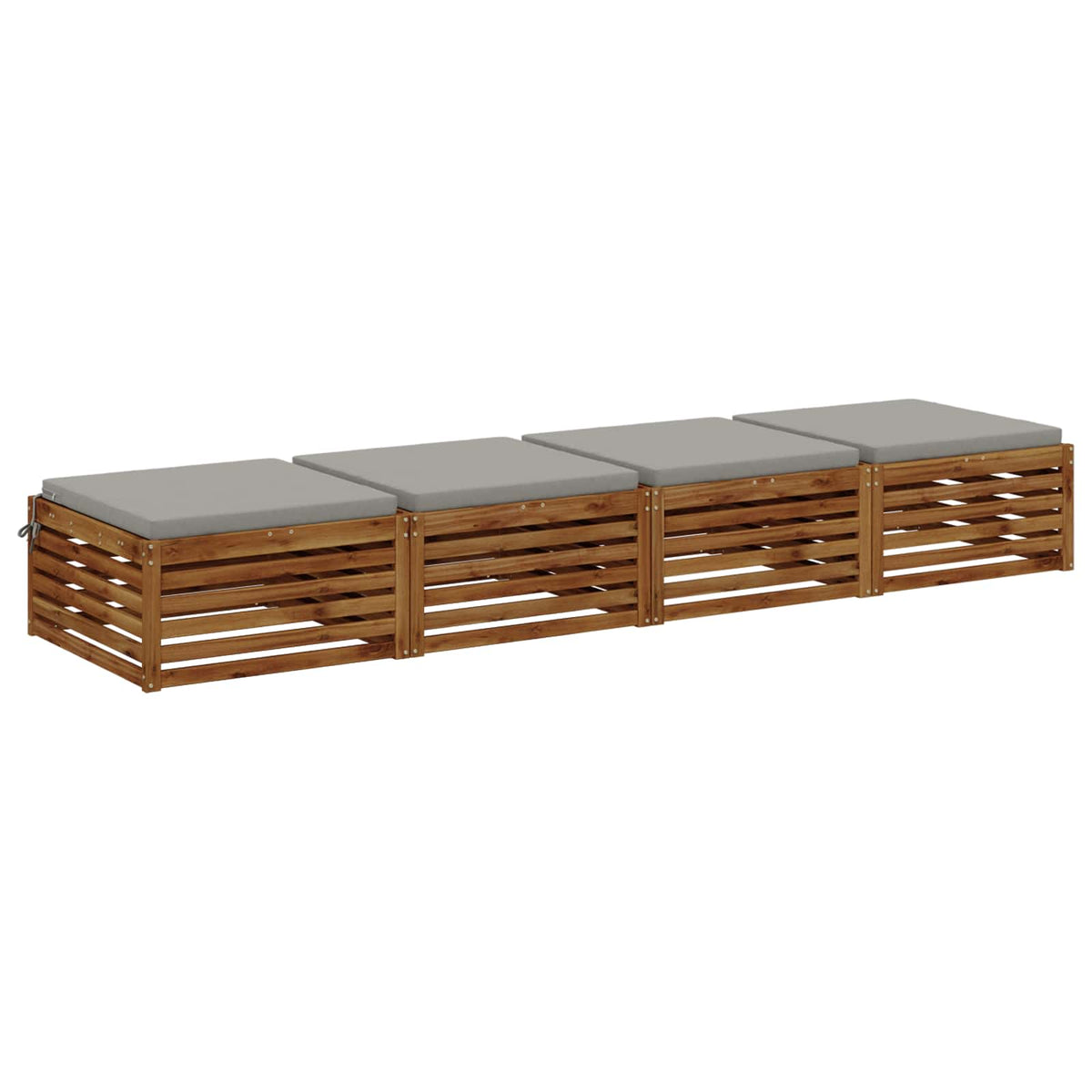 Seat Cushions SOEST 100% Polyester Anthracite 4 pcs Height 5 cm Width 80 cm Grey (polyester)