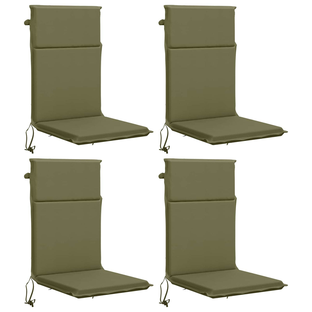 vidaXL High Back Chair Cushion GEMERT 4 pcs 100% Polyester Olive Green 2