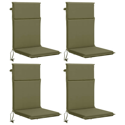 vidaXL High Back Chair Cushion GEMERT 4 pcs 100% Polyester Olive Green 2