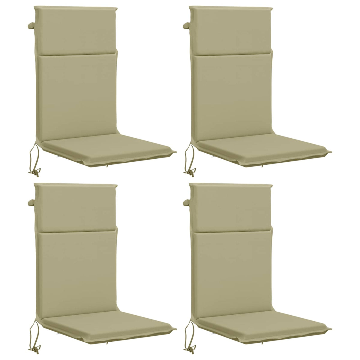 vidaXL High Back Chair Cushion GEMERT 4 pcs 100% Polyester Light Green 2