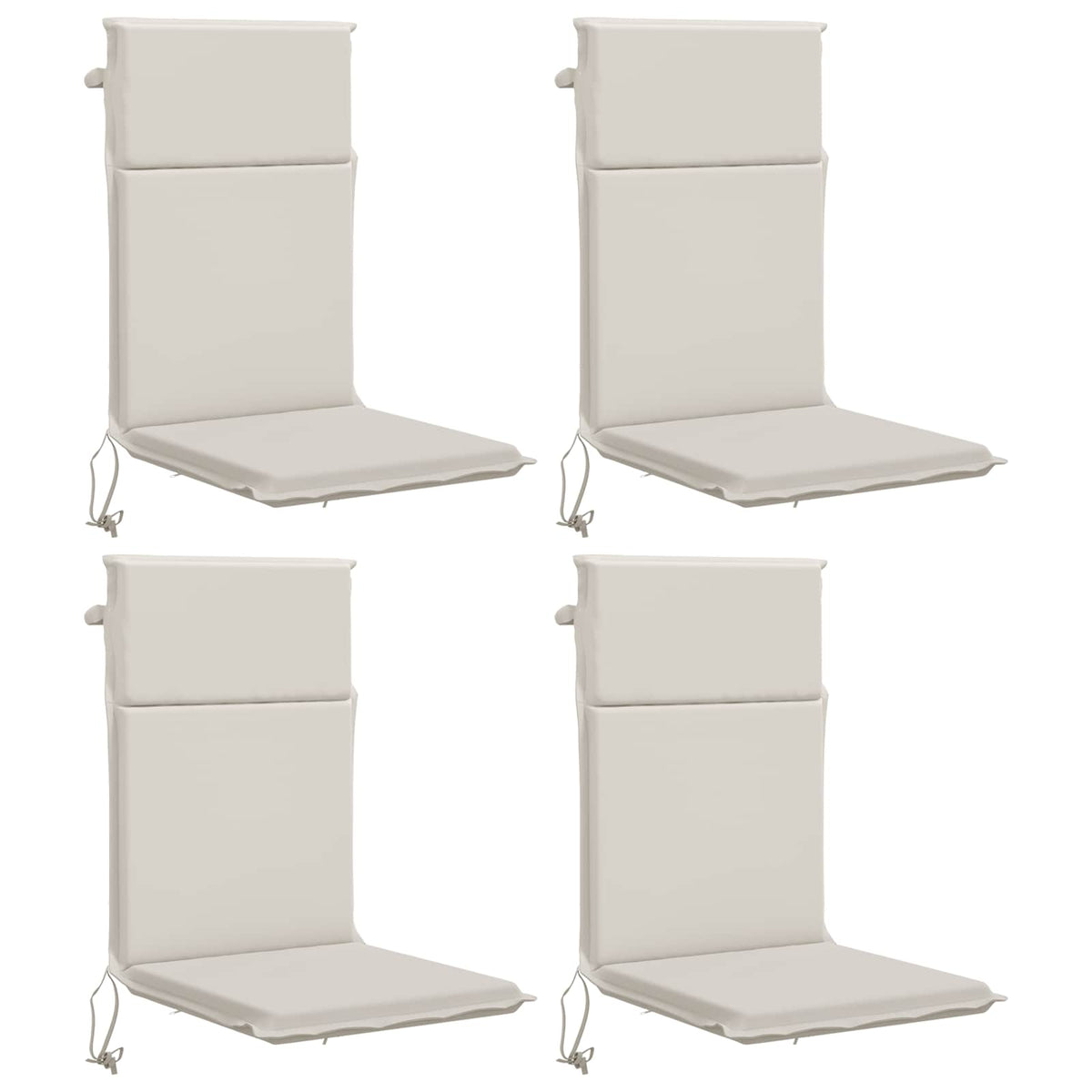 vidaXL High Back Chair Cushion GEMERT 4 pcs 100% Polyester White 2