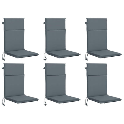 vidaXL High Back Chair Cushion GEMERT 6 pcs 100% Polyester Blue 2