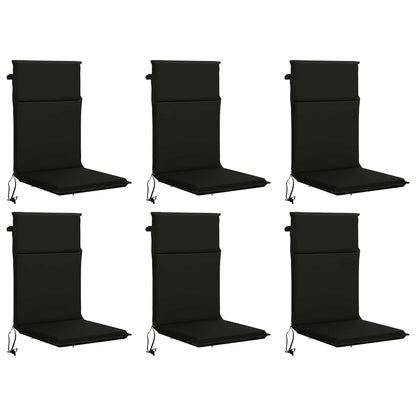 vidaXL High Back Chair Cushion GEMERT 6 pcs 100% Polyester Black 2