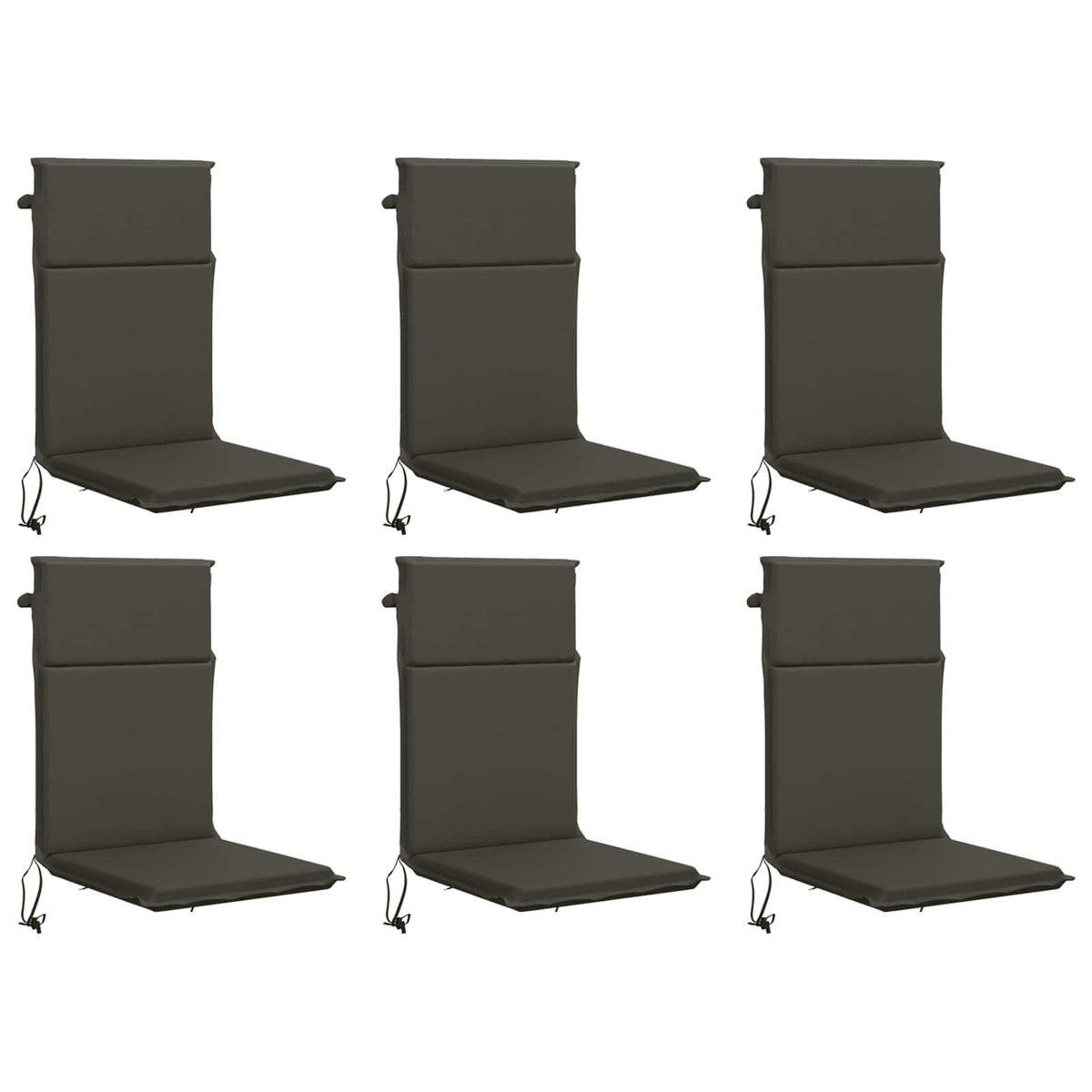 vidaXL High Back Chair Cushion GEMERT 6 pcs 100% Polyester Anthracite 2