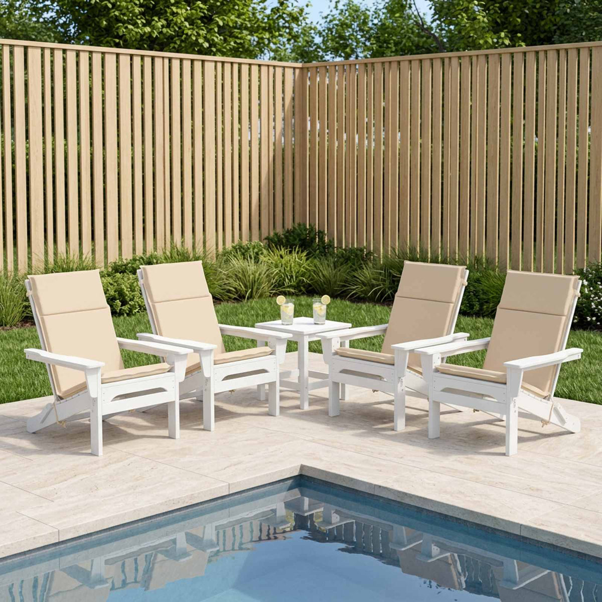 vidaXL High Back Chair Cushion GEMERT 6 pcs 100% Polyester Cream 1