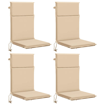 vidaXL High Back Chair Cushion GEMERT 4 pcs 100% Polyester Cream 2