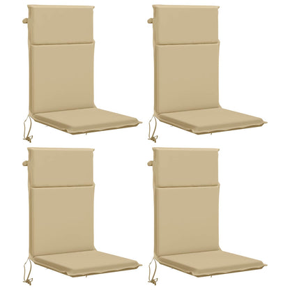 vidaXL High Back Chair Cushion GEMERT 4 pcs 100% Polyester Beige 2