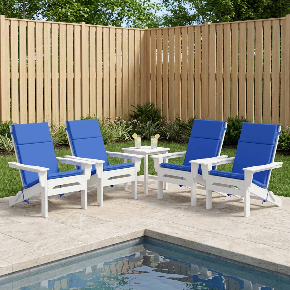 vidaXL High Back Chair Cushion GEMERT 6 pcs 100% Polyester Royal Blue 1