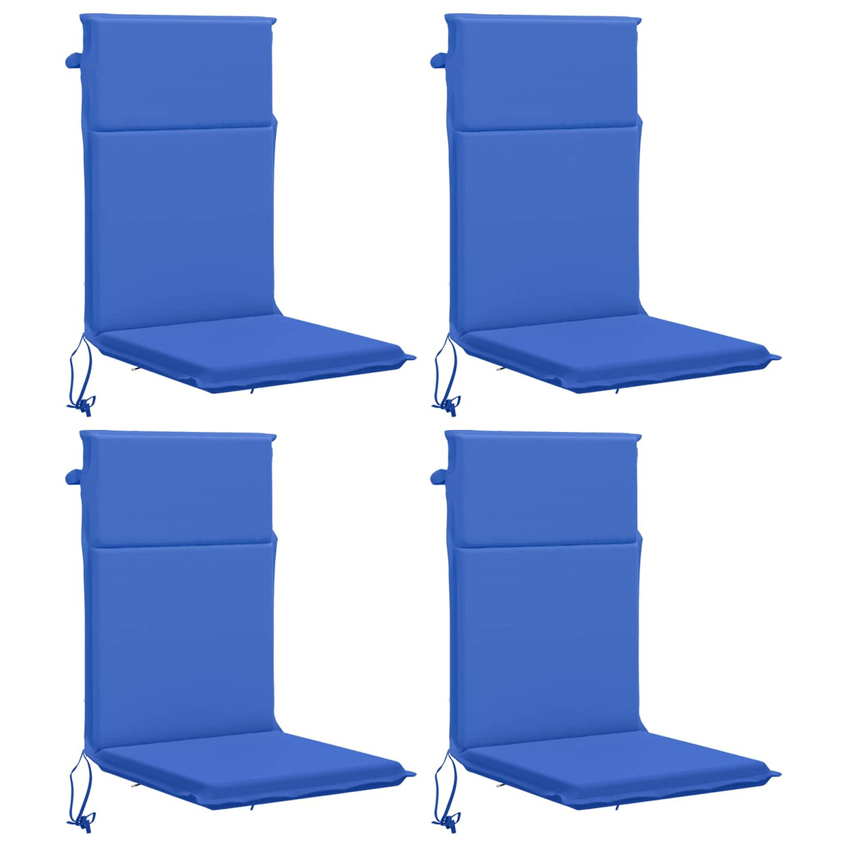vidaXL High Back Chair Cushion GEMERT 4 pcs 100% Polyester Royal Blue 2