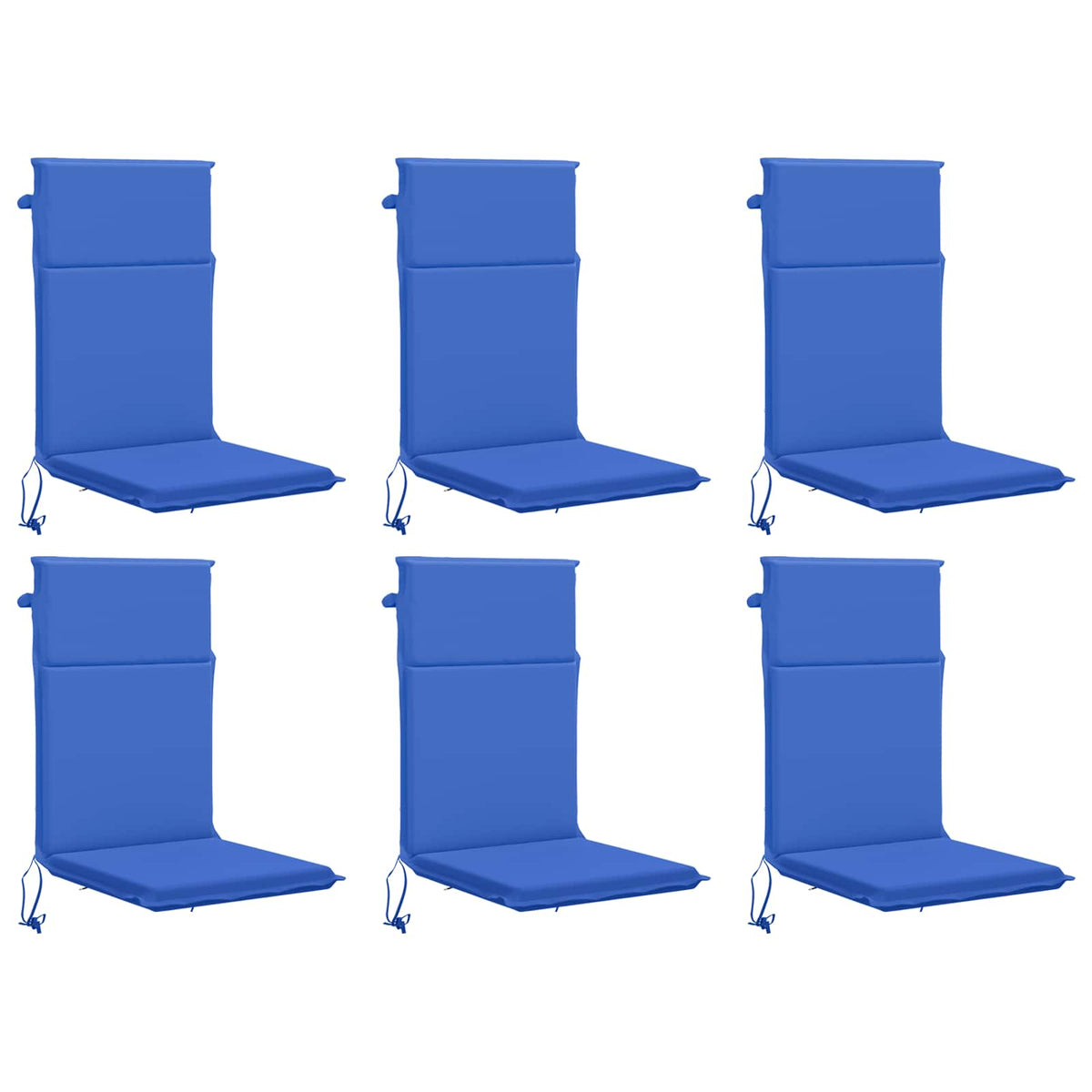vidaXL High Back Chair Cushion GEMERT 6 pcs 100% Polyester Royal Blue 2