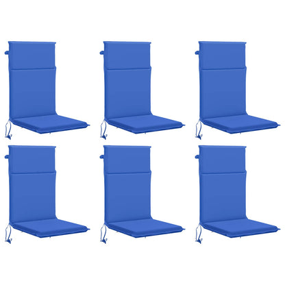 vidaXL High Back Chair Cushion GEMERT 6 pcs 100% Polyester Royal Blue 2
