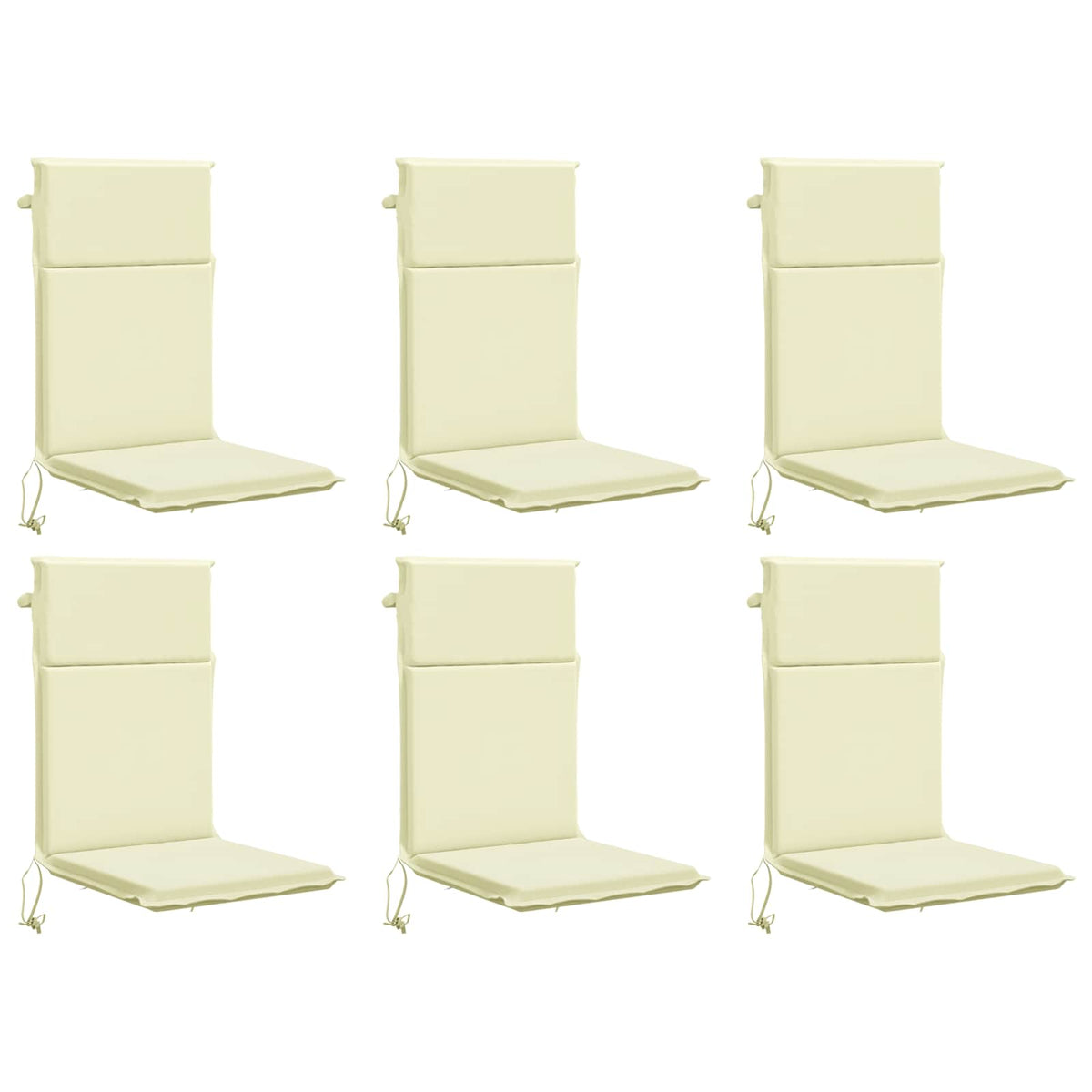 vidaXL High Back Chair Cushion GEMERT 6 pcs 100% Polyester Cream 2