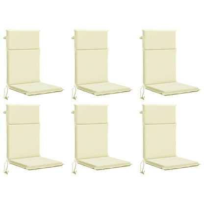 vidaXL High Back Chair Cushion GEMERT 6 pcs 100% Polyester Cream 2