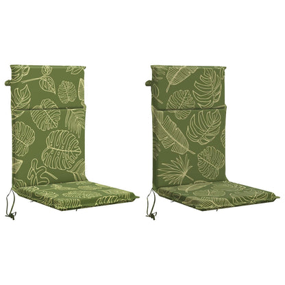 vidaXL High Back Chair Cushion GEMERT 2 pcs 100% Polyester Leaf Design 2