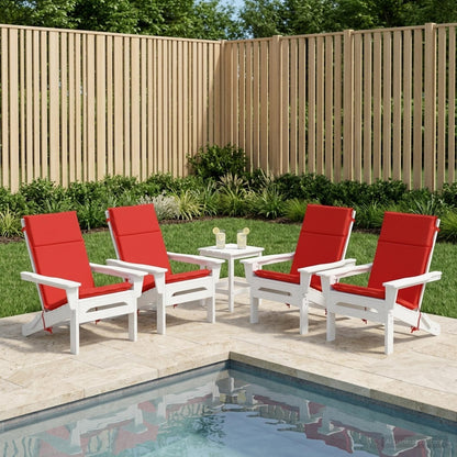 vidaXL High Back Chair Cushion GEMERT 4 pcs 100% Polyester Red 1