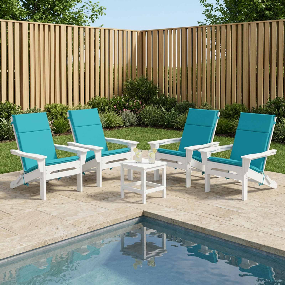 vidaXL High Back Chair Cushion GEMERT 6 pcs 100% Polyester Turquoise 1