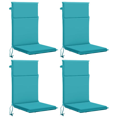 vidaXL High Back Chair Cushion GEMERT 4 pcs 100% Polyester Turquoise 2