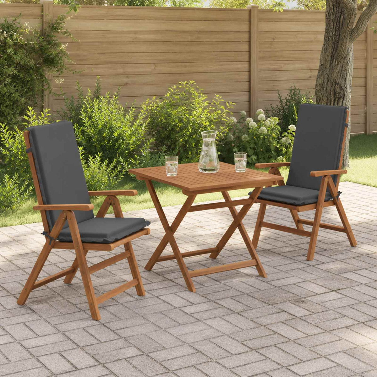 High Back Chair Cushion GEMERT 100% Polyester 2 pcs Anthracite (polyester)