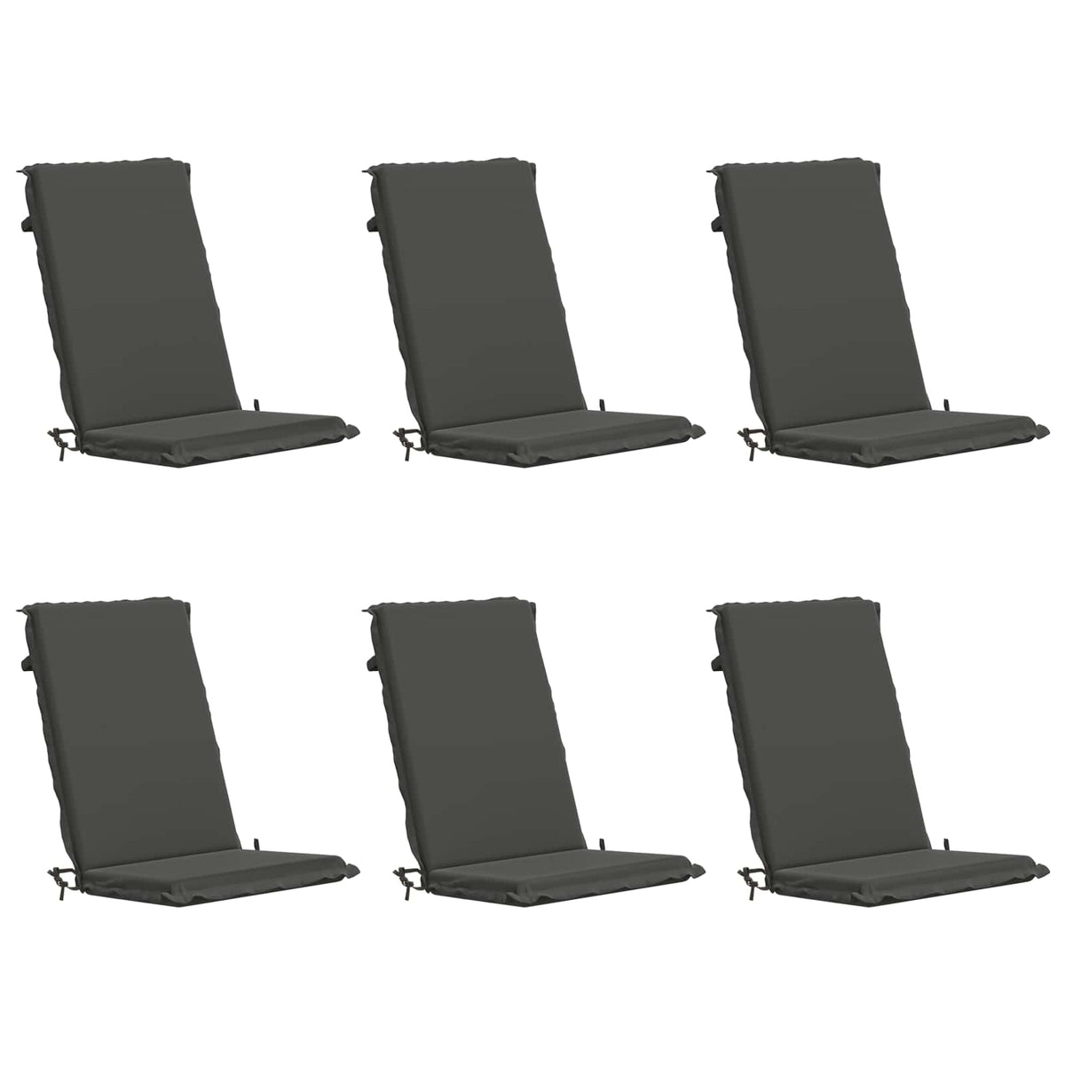 High Back Chair Cushion GEMERT 100% Polyester Grey 6 pcs Anthracite (polyester)