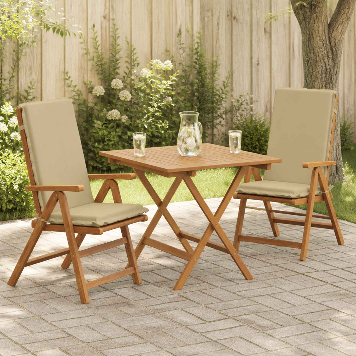 High Back Chair Cushion GEMERT 100% Polyester 2 pcs Beige (polyester)
