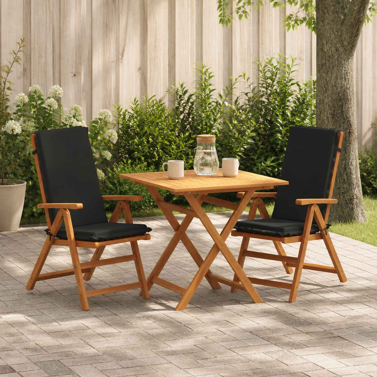 High Back Chair Cushion GEMERT 100% Polyester 2 pcs Black (polyester)