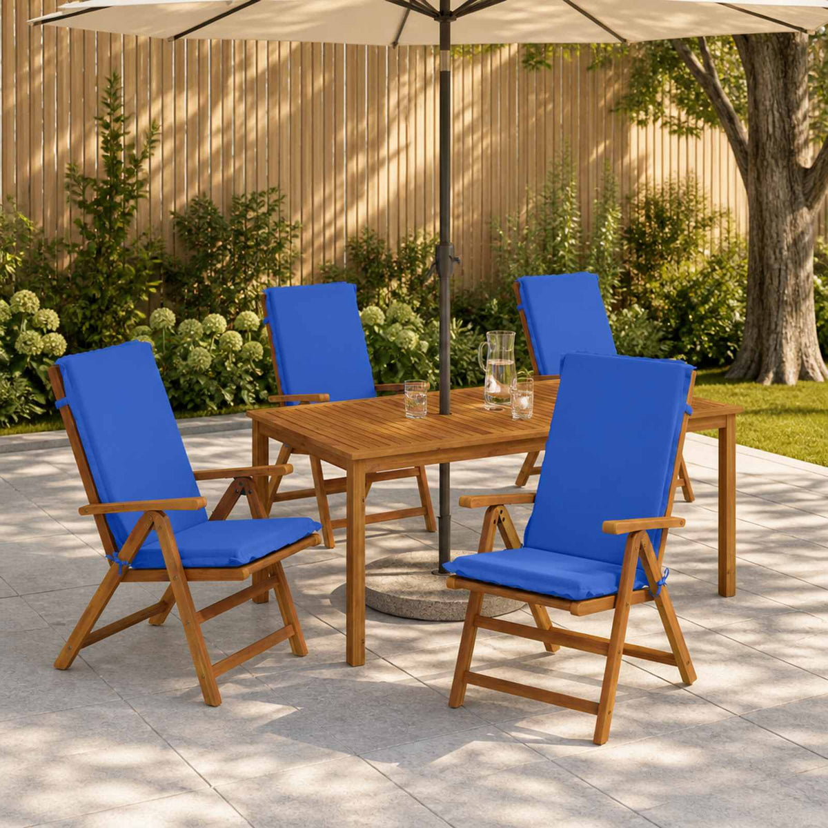 High Back Chair Cushion GEMERT 100% Polyester 4 pcs Royal blue (polyester)