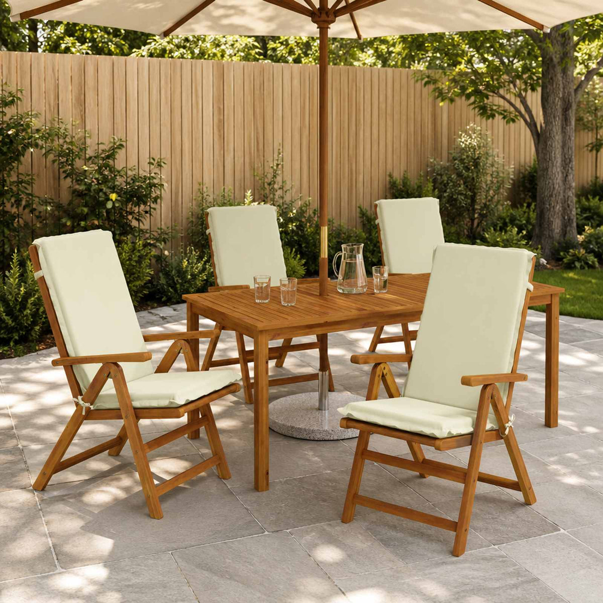 High Back Chair Cushion GEMERT 100% Polyester 4 pcs Cream (polyester)