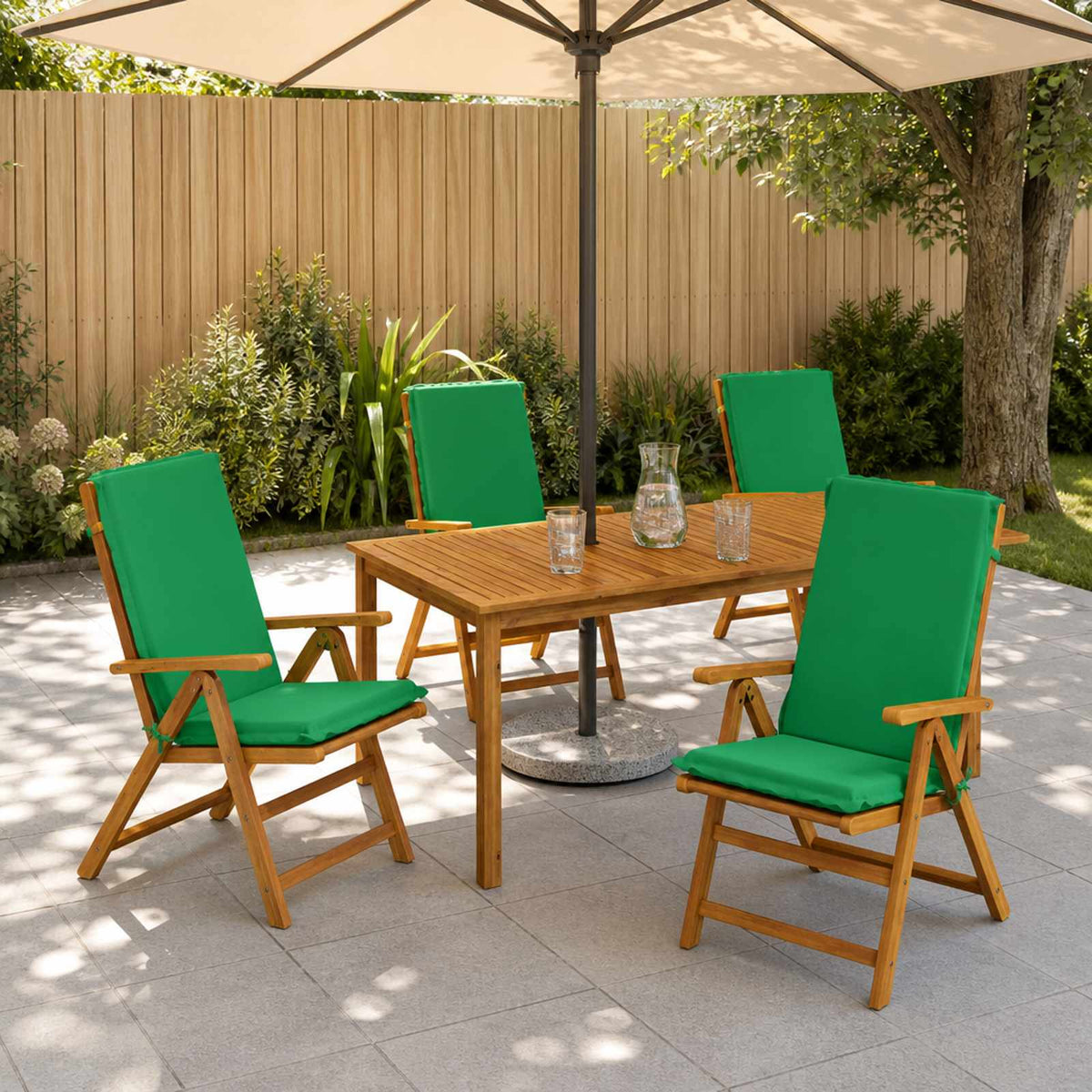 High Back Chair Cushion GEMERT 100% Polyester Grey 6 pcs Green (polyester)