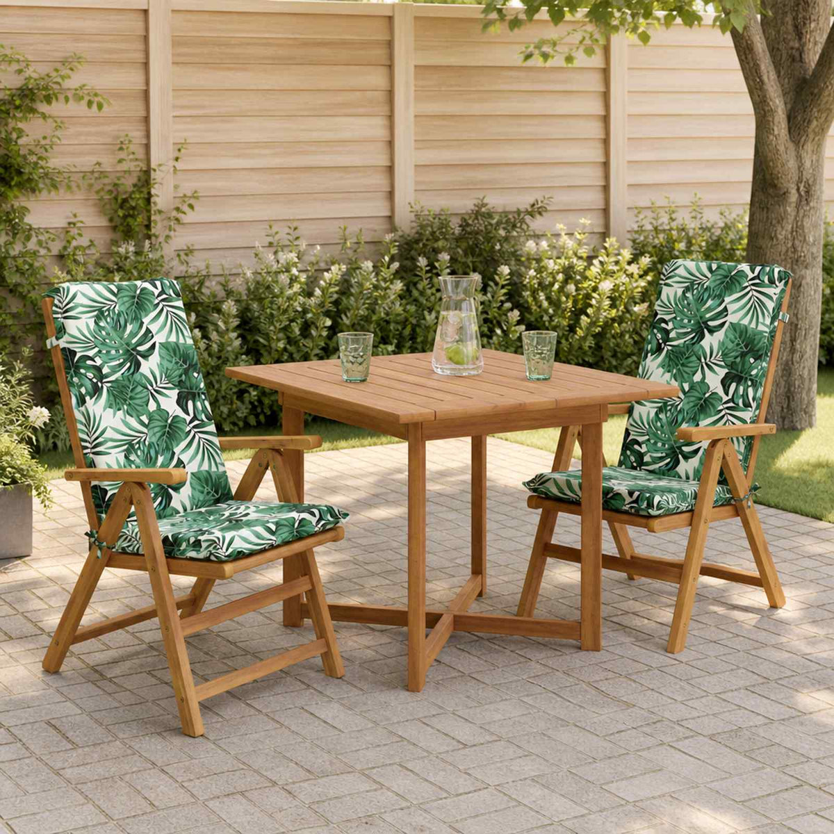 High Back Chair Cushion GEMERT 100% Polyester 2 pcs Leaf pattern (polyester)