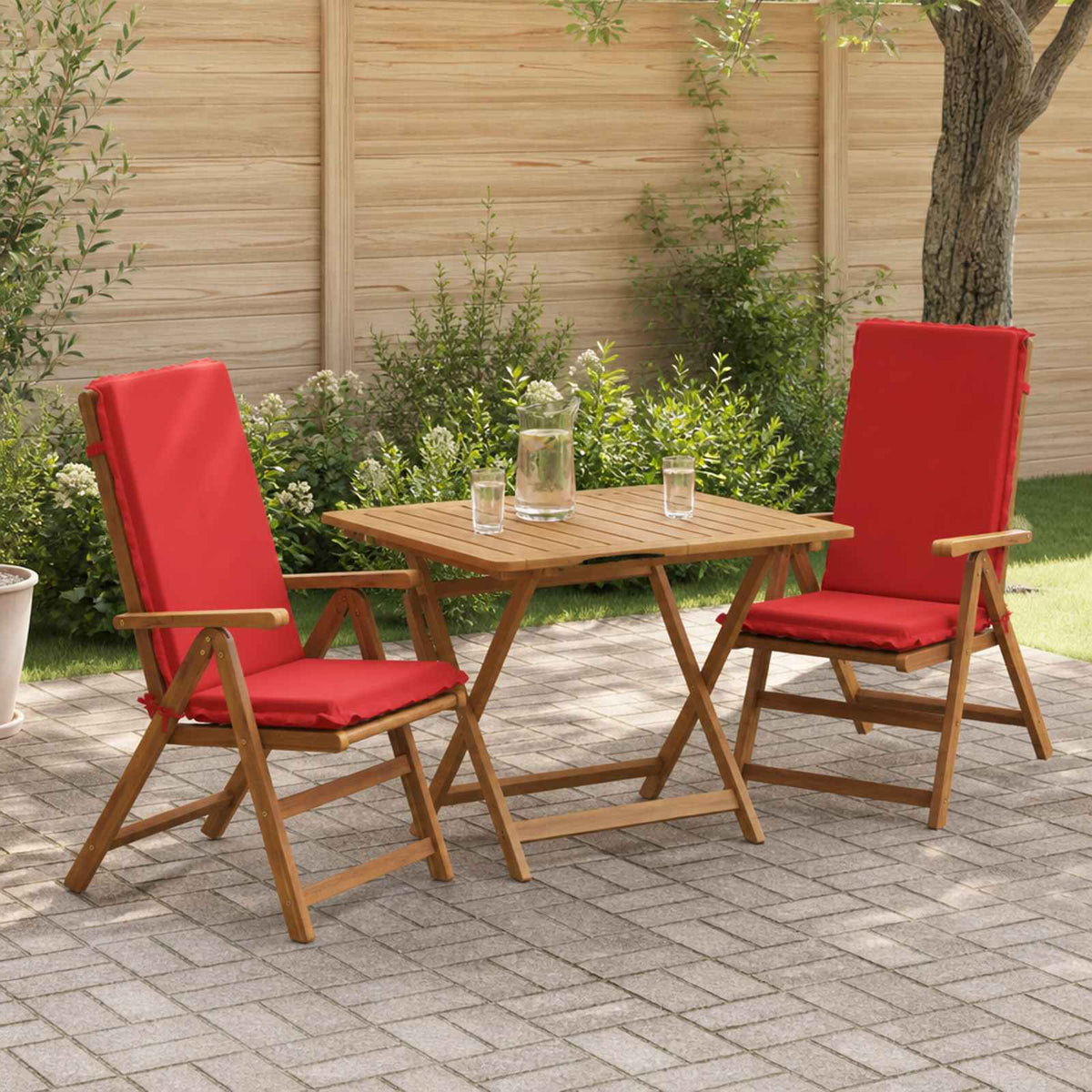 High Back Chair Cushion GEMERT 100% Polyester Taupe 2 pcs Red (polyester)