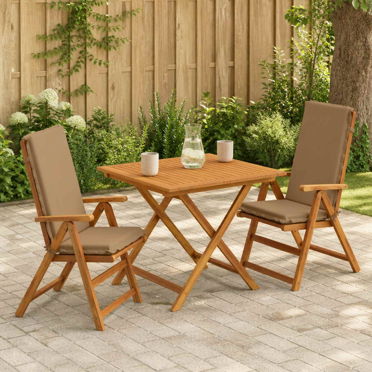 High Back Chair Cushion GEMERT 100% Polyester Taupe 2 pcs Taupe (polyester)