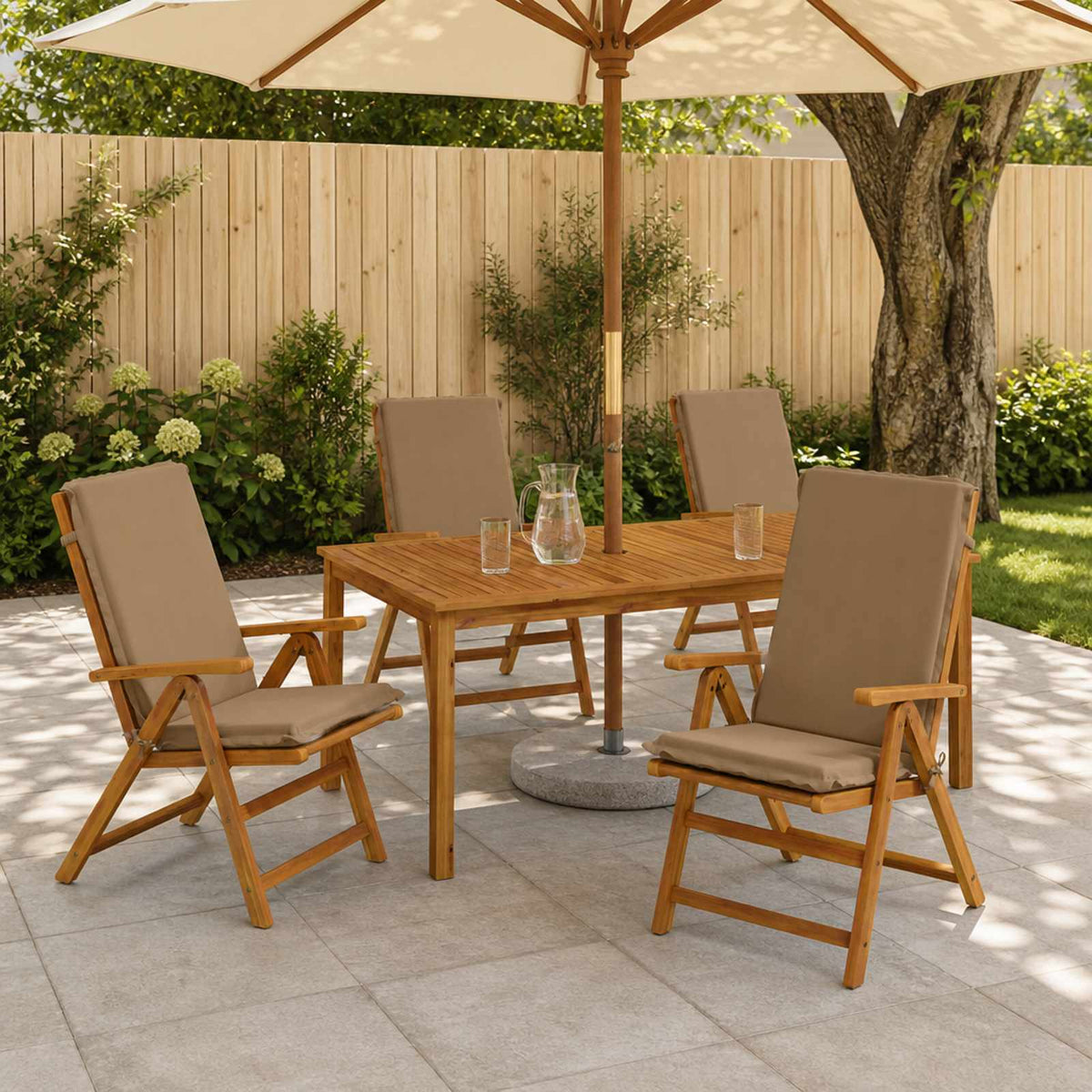 High Back Chair Cushion GEMERT 100% Polyester 4 pcs Taupe (polyester)