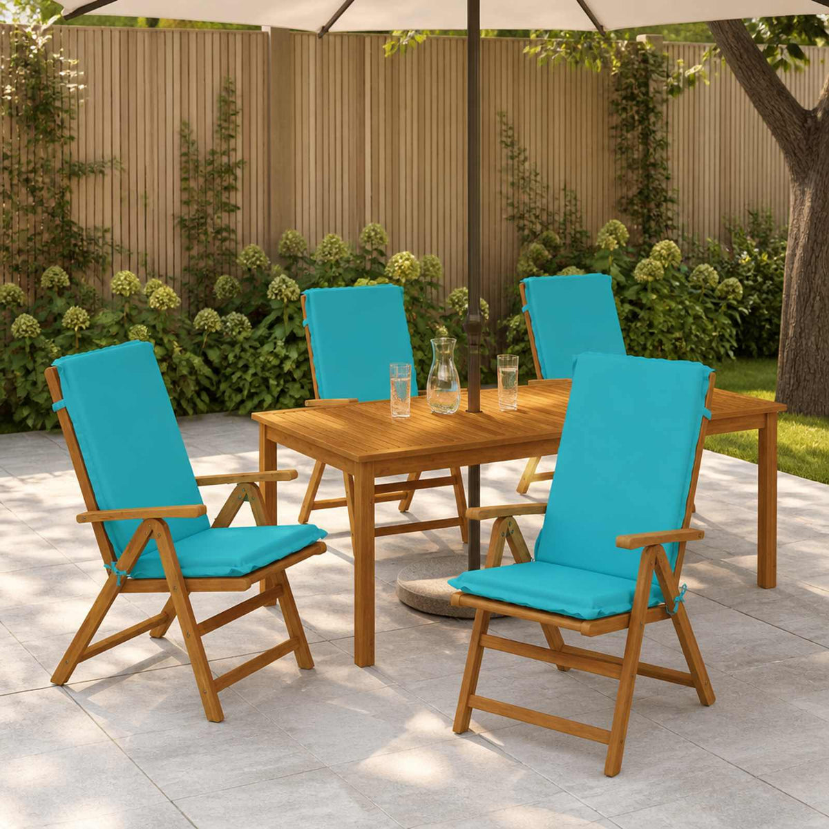 High Back Chair Cushion GEMERT 100% Polyester 4 pcs Turquoise (polyester)