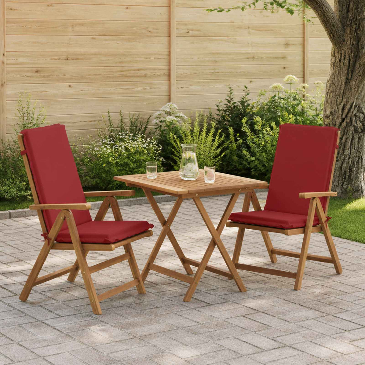 High Back Chair Cushion GEMERT 100% Polyester Taupe 2 pcs Wine red (polyester)