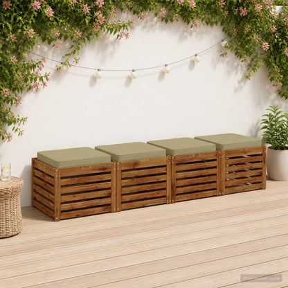 vidaXL 4-Piece Seat Cushions VUGHT 100% Polyester Grey 4 pcs Width 50 cm