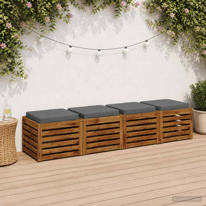 vidaXL 4-Piece Seat Cushions VUGHT 100% Polyester Grey 4 pcs Width 50 cm