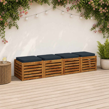vidaXL 4-Piece Seat Cushions VUGHT 100% Polyester Grey 4 pcs Width 50 cm