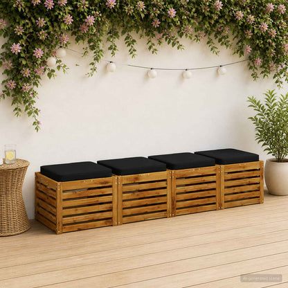 vidaXL 4-Piece Seat Cushions VUGHT 100% Polyester Grey 4 pcs Width 50 cm