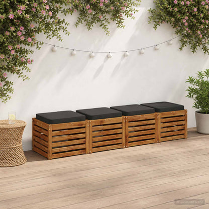 4-Piece Seat Cushions VUGHT 100% Polyester Grey 4 pcs Width 50 cm Anthracite (polyester)