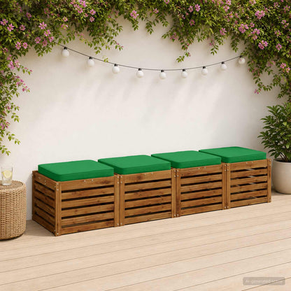 4-Piece Seat Cushions VUGHT 100% Polyester Grey 4 pcs Width 50 cm Green (polyester)