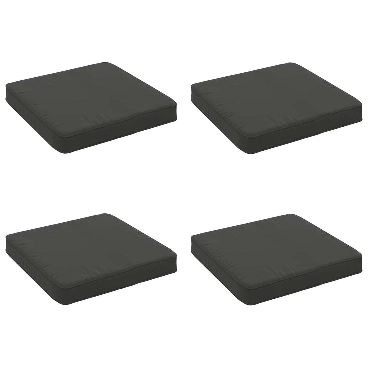 4-Piece Seat Cushions VUGHT 100% Polyester Grey 4 pcs Width 50 cm Anthracite (polyester)