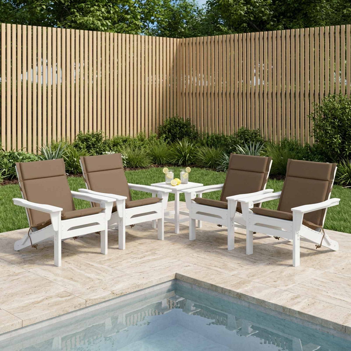 Low Back Chair Cushion GEMERT 100% Polyester Taupe 110 x 50 x 3 cm 6 pcs Taupe (melange)
